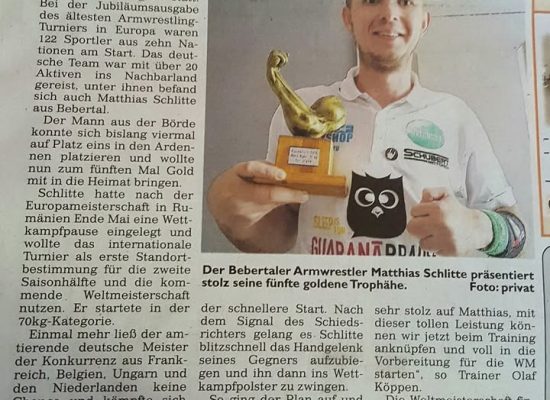 Mehr Grip beim Armwrestling: Trimona Liquid Grip im Einsatz